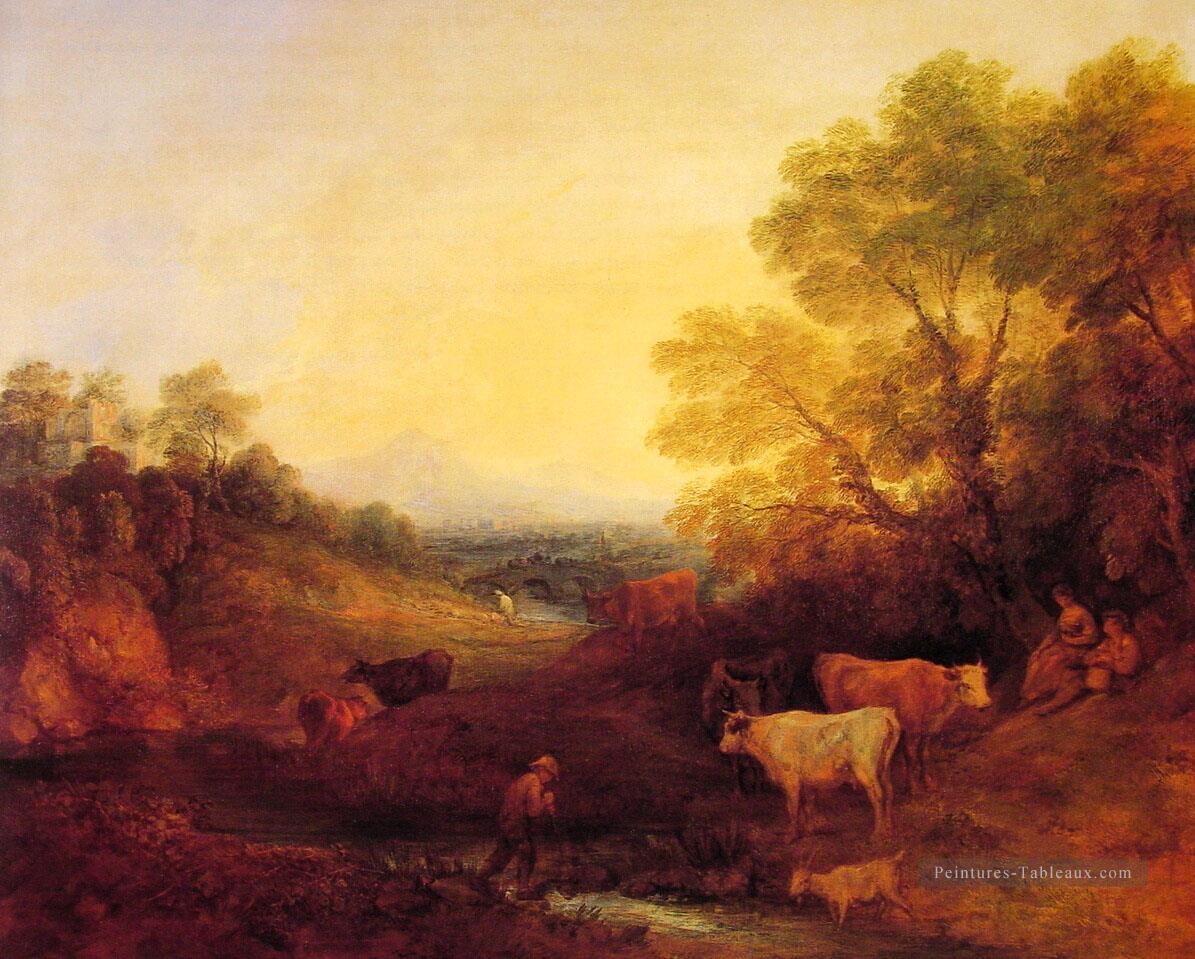 Paysage avec des bovins Thomas Gainsborough Peintures à l'huile